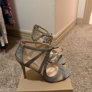 Elegant Silver High Heel Sandals